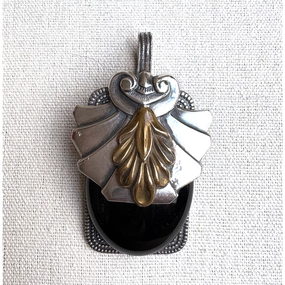 Vintage Sonja Lea Eccles Spoon Pendant Statement Piece Original Art - Picture 1 of 6